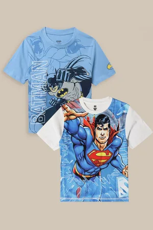 Kidsville Boys Pack Of 2 Dc Comics Printed Pure Cotton T-Shirts
