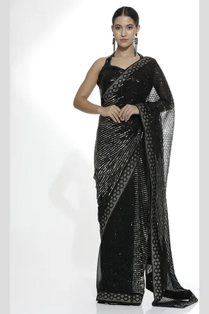 Jaipur Embellished Sequinned Pure Georgette Saree