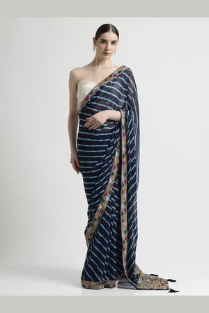 Jaipur Leheriya Embroidered Pure Georgette Saree