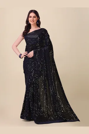 Fab Dadu Embellished Sequinned Pure Georgette Saree With Blouse Piece