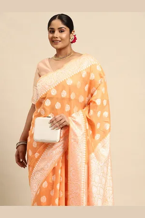 Sztori Ethnic Motifs Zari Linen Blend Banarasi Saree