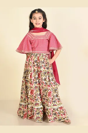 LIL PITAARA Girls Printed Ready to Wear Lehenga & Blouse With Dupatta