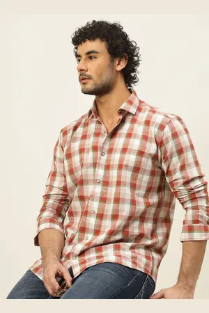 JADEBERRY Men Classic Slim Fit Opaque Checked Casual Shirt
