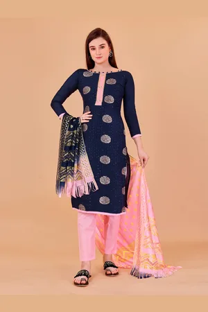 APNISHA Ethnic Motif Woven Design Zari Unstitched Dress Material