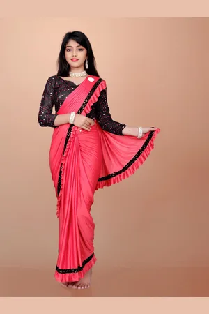 APNISHA Girls Sequinned Ready to Wear Saree