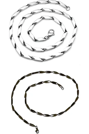 KARISHMA KREATIONS Unisex Set Of 2 Silver-Plated Chain