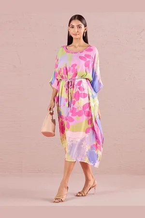 Liva Print Kimono Sleeve Liva Maxi Longline Top