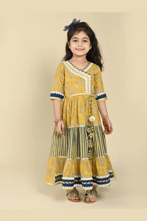 LIL PITAARA Kids Girls Floral Print A-Line Maxi Dress