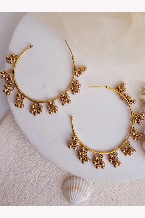 Binnis Wardrobe Gold-Toned Contemporary Half Hoop Earrings
