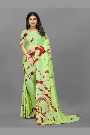 APNISHA Tie & Dye Dyed Pure Chiffon Leheriya Saree