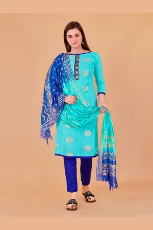 APNISHA Floral Embroidered Pure Cotton Unstitched Dress Material