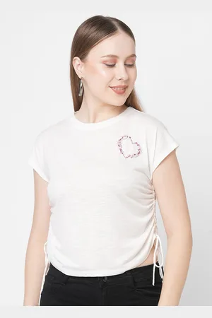 MISH Women White Extended Sleeves T-shirt