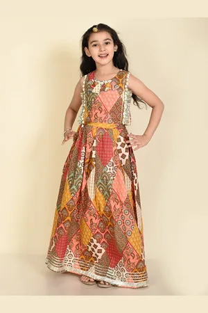 LIL PITAARA Girls Printed Ready to Wear Lehenga Choli