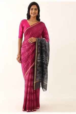 Taneira Abstract Printed Zari Silk Cotton Saree
