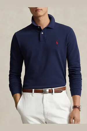 Ralph Lauren Men Solid Polo Collar Cotton Slim Fit T-shirt