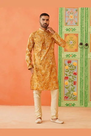 TheEthnic.Co Floral Printed Pure Cotton Kurta with Trouser