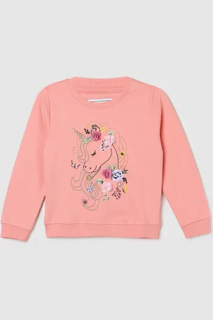 Max Collection Girls Printed Pure Cotton Pullover Sweatshirt