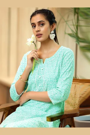 Libas Floral Printed Cotton Straight Kurta
