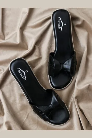 Brauch Black Textured Block Sandals