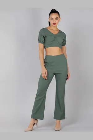 Golden Kite Women Ruched Crop Top With Trousers