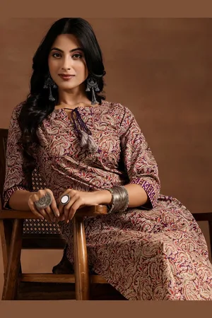 Libas Women Paisley Printed Regular Pure Cotton Kurta with Trousers