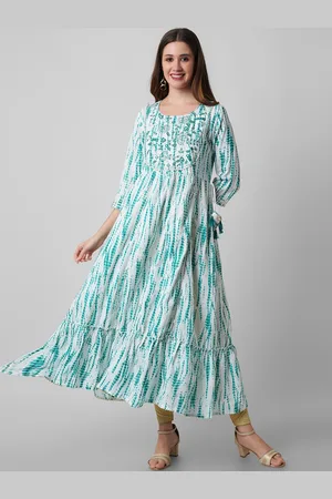 Amayra Abstract Printed Thread Work Anarkali Kurta