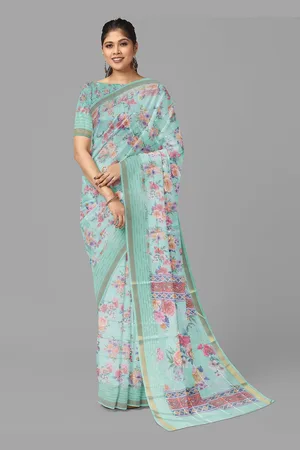 The Chennai Silks Floral Printed Zari Banarasi Saree
