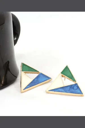 Krelin Geometrical Triangle Shaped Stainless Steel Antique Studs