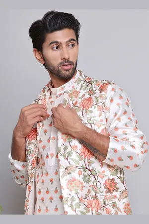 Jompers Men Printed Mandarin Collar Nehru Jacket