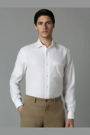 Louis Philippe Men Solid Spread Collar Pure Cotton Formal Shirt