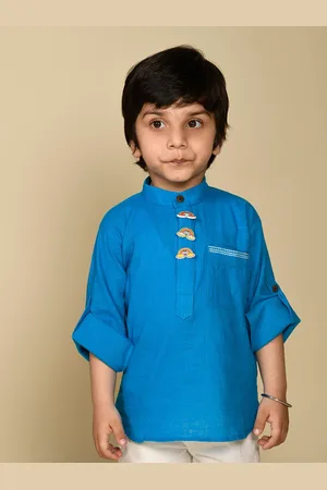 LIL PITAARA Boys Comfort Mandarin Collar Cotton Casual Shirt
