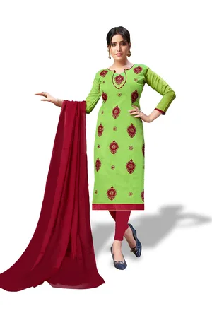 APNISHA Ethnic Motifs Embroidered Unstitched Dress Material