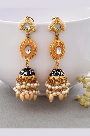 Dastoor Gold Plated Contemporary Jhumkas