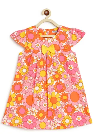 Campana Pink Floral Empire Cotton Dress