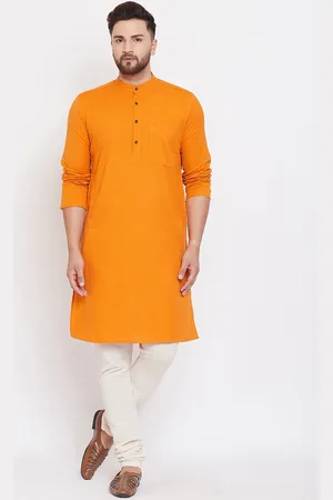 Even Men Mustard Yellow Kurta