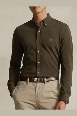 Ralph Lauren Men Button-Down Collar Textured Cotton Slim Fit Casual Shirt