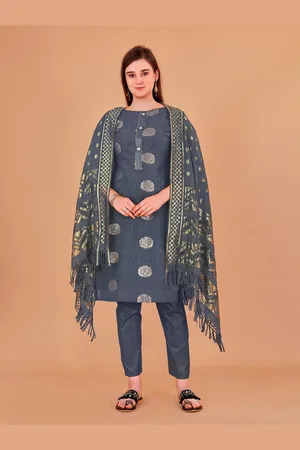 APNISHA Ethnic Motifs Embroidered Sequined Unstitched Dress Material