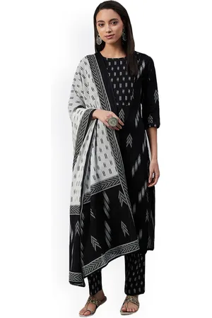 Amayra Floral Printed Pure Cotton Kurta With Trouser & Dupatta