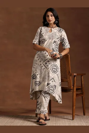 Libas Women Printed Regular Pure Cotton Kurta with Trousers