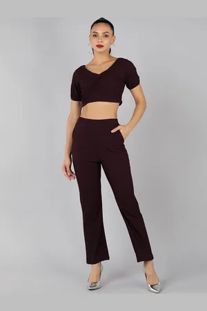 Golden Kite Women Ruched Crop Top With Trousers