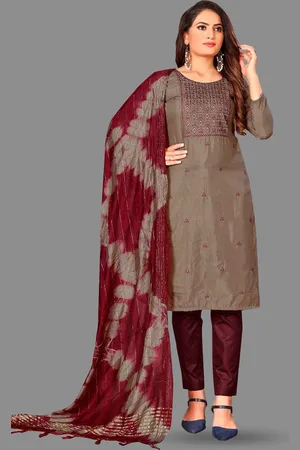 APNISHA Ethnic Motifs Embroidered Unstitched Dress Material