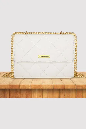 FLYING BERRY White Solid Sling Bag