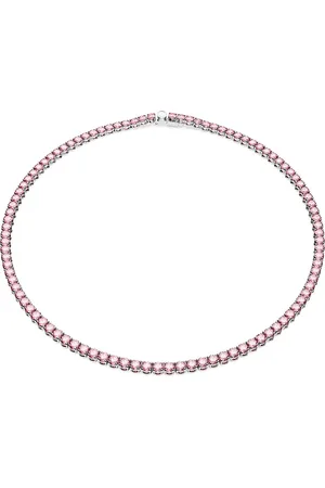 Swarovski Matrix Tennis Rhodium-Plated Crystals-Studded Necklace