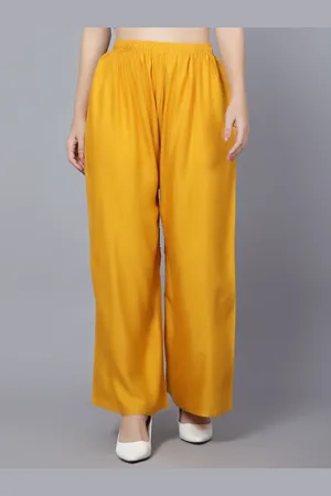 Trendzmy Women Flared Plain Slip-On Palazzos