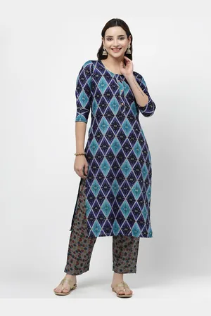 Kalini Floral Printed Regular Pure Cotton Kurta With Trousers