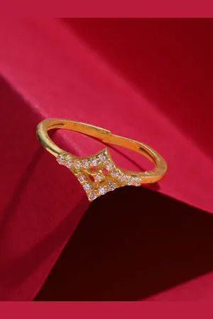 Unniyarcha Women Gold-Plated Stones-Studded Finger Ring