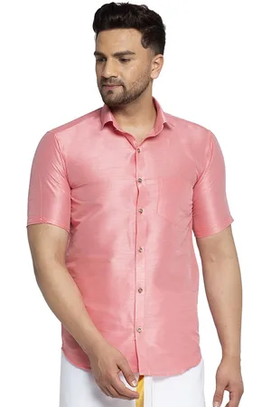 Kaifoo Men Pink Party Shirt