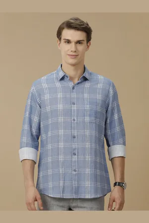 Linen Club Men Contemporary Spread Collar Checked Slim Fit Casual Shirt