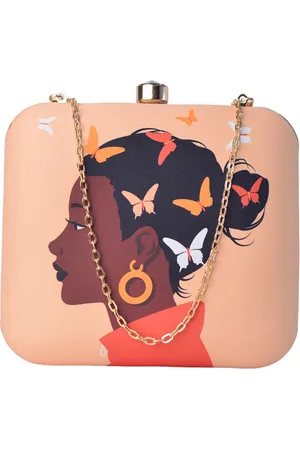 Artklim Women Peach Butterfly Printed Clutch