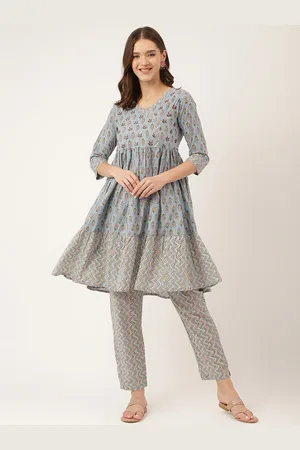 Divena World Floral Printed Pure Cotton Kurta with Trousers